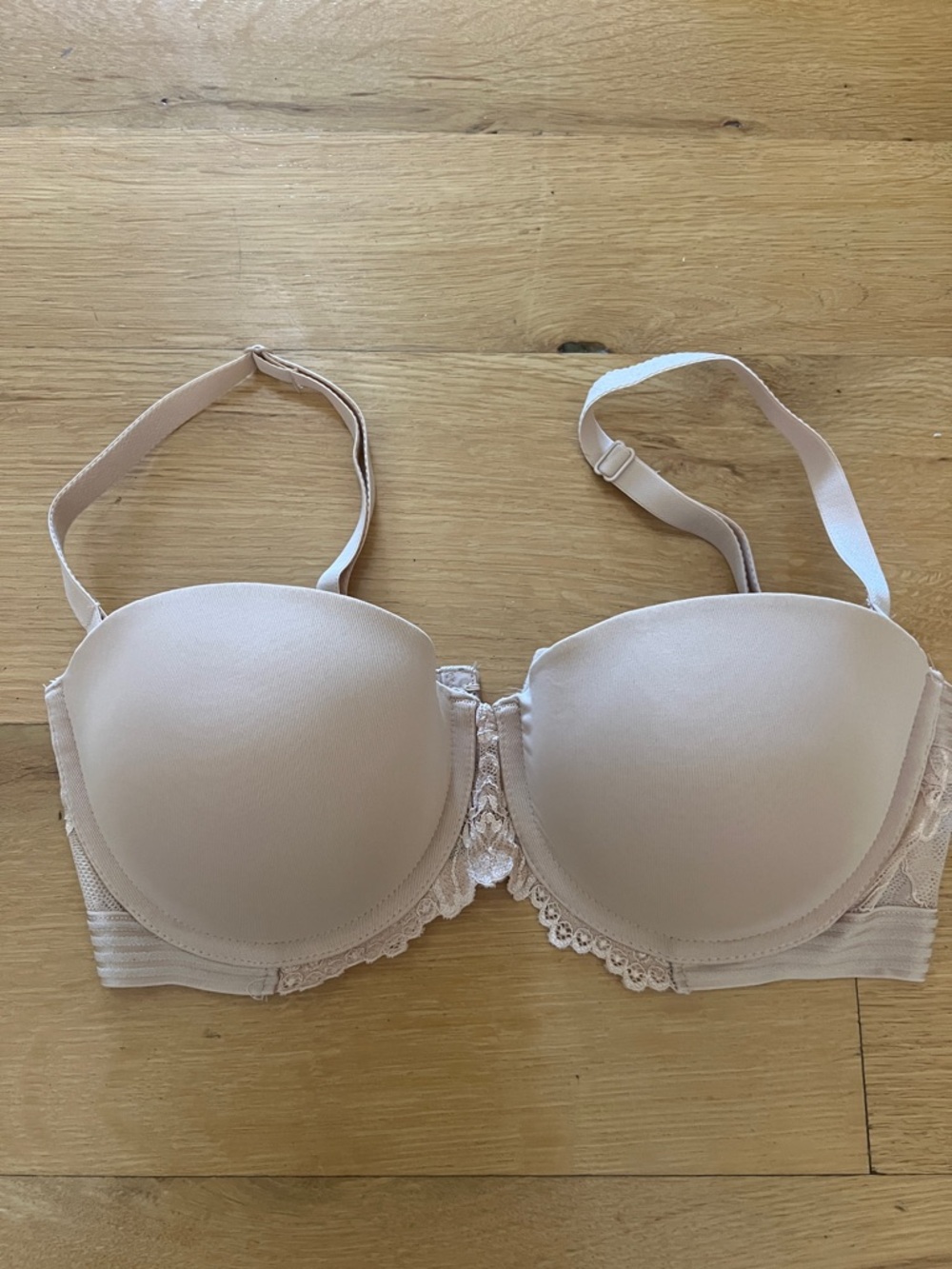Maidenform Beige Lace-Trim T-Shirt Bra